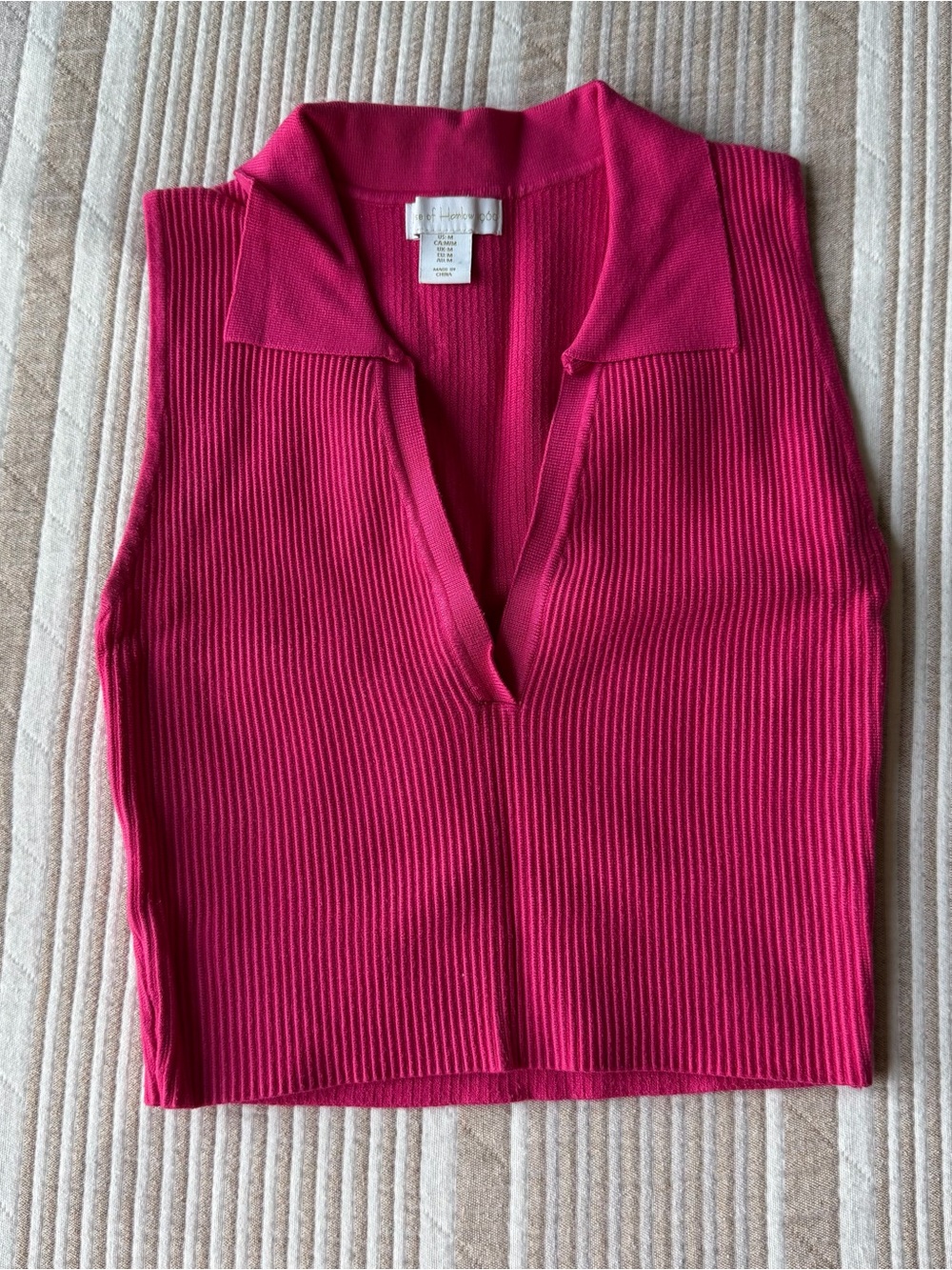 House of Harlow 1960 Sleeveless Ribbed Tank - Hot Pink